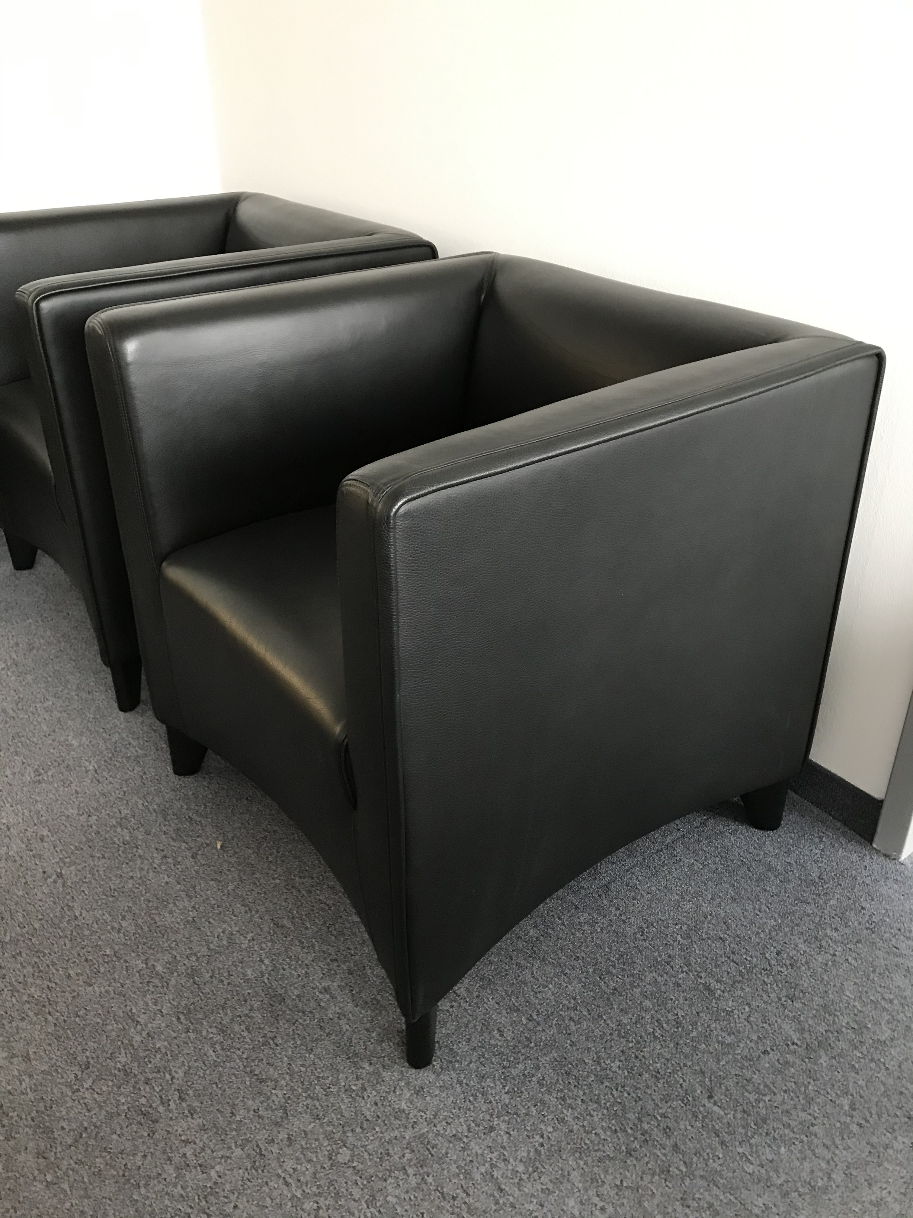 2er Set: Ledersessel Wittmann Quadra Schwarz