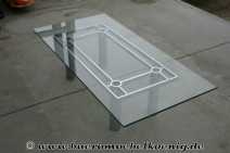 Glastisch mit Chromgestell von Knoll International